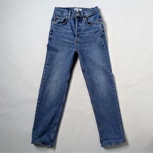 RE/DONE 70s Stovepipe Jeans Women's 26 Blue Button Fly Straight Leg GUC